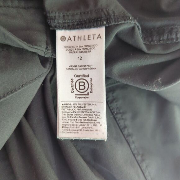 Athleta Trekkie North Jogger Pants Womens 12 Black Zipper Pocket Stretch Active - Picture 7 of 8